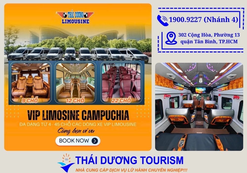 Thuê xe limousine đi Siem Reap từ TP.HCM giá tốt là giải pháp lý tưởng cho du khách muốn khám phá đất nước Chùa Tháp theo cách sang trọng nhưng tiết kiệm.